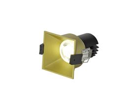 DM201925  Biox 9 Tridonic Powered 9W 2700K 770lm 24° CRI>90 LED Engine Gold Square Fixed Recessed Spotlight, IP20